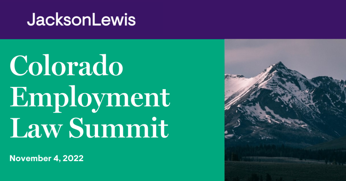 Colorado Employment Law Summit Jackson Lewis